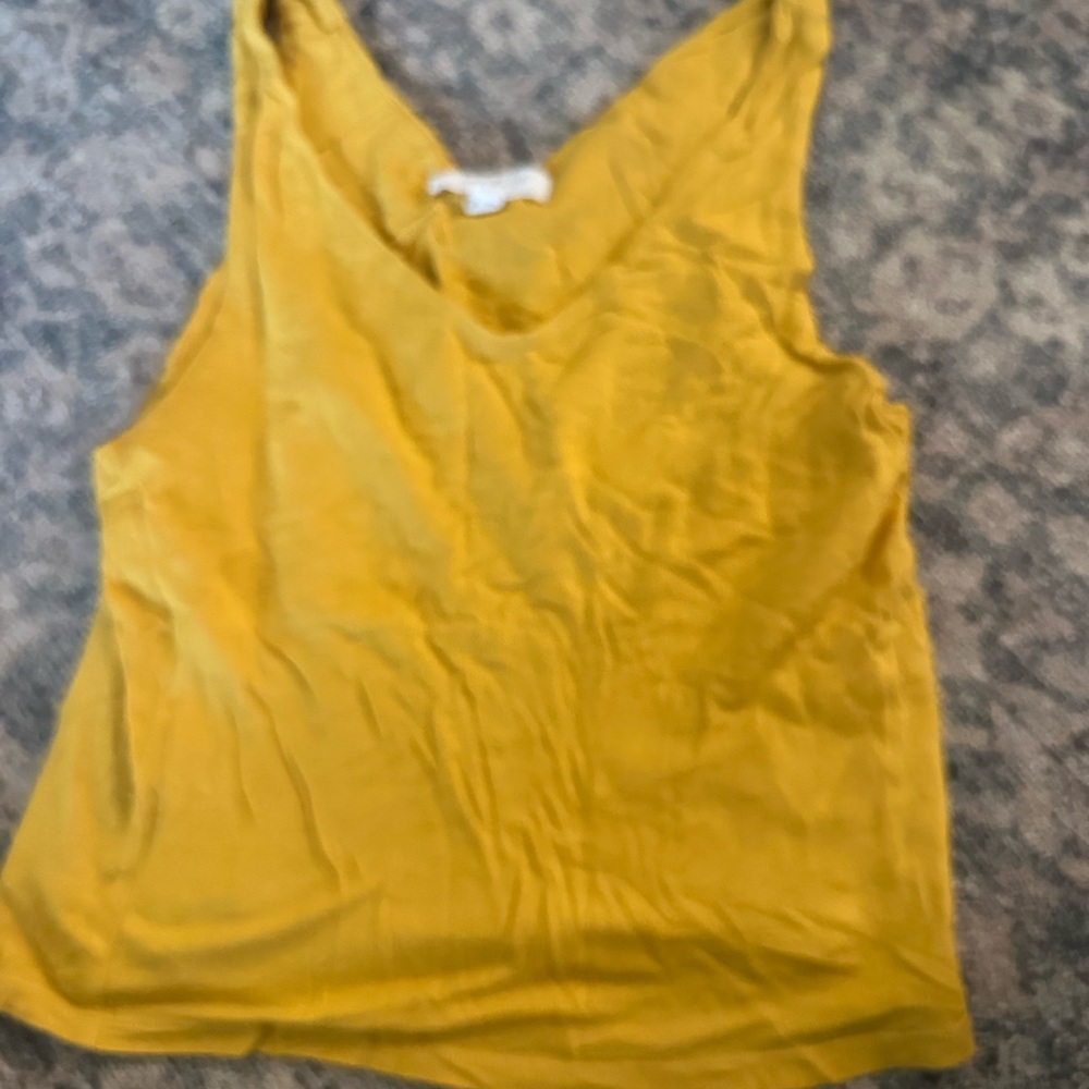 Women's Boutique Mustard Yellow V-Neck cropped Top